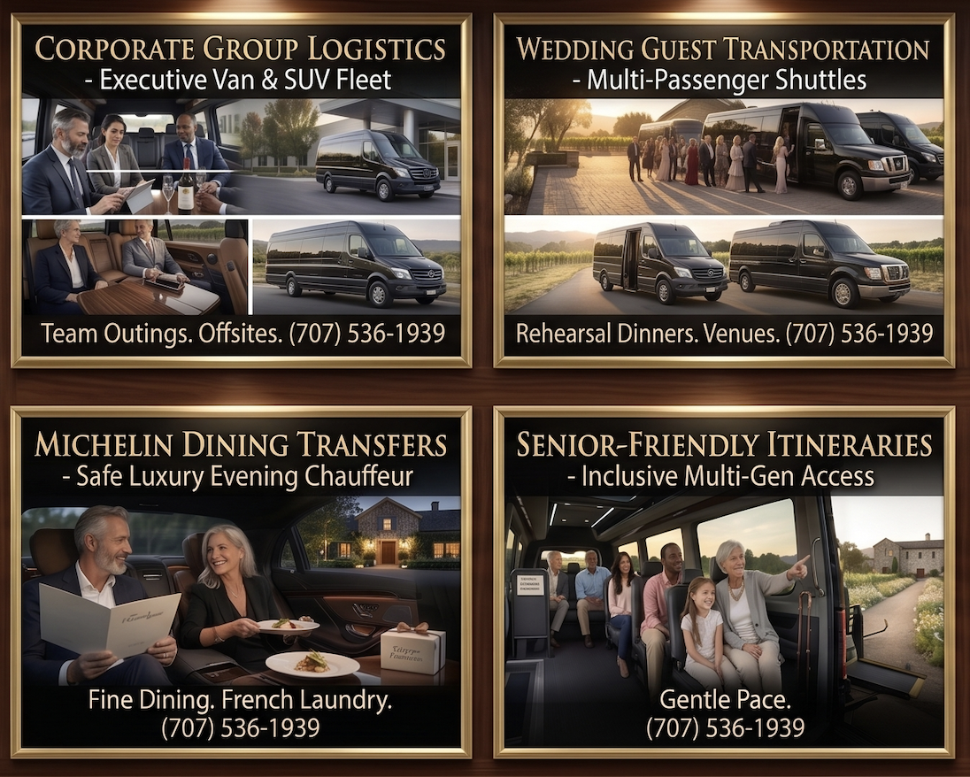 Luxury Sonoma Wedding Shuttles & Bridal Party Transportation